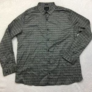 New! 01.Algo 24/7 Dress Shirt Mens XL Grey Checked Non-Iron Stretch Regular